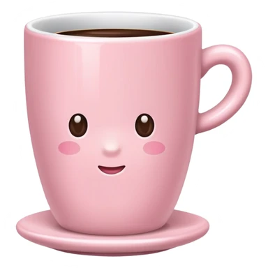 AESTHETIC baby pink CUP OF COFFEE with no steam sticker