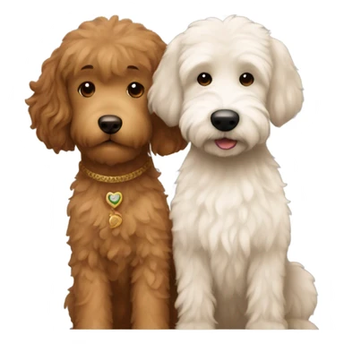 A golden doodle and an Indian girl with brown highlights at her ends hugging  sticker