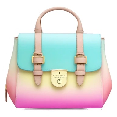 Realistic pastel ombre Kate Spade satchel purse Isolated.  sticker