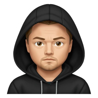 leonardo di caprio with black hoodie sticker