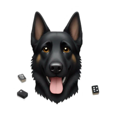 Black german shepherd playing dominoes sticker