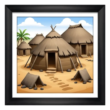 afrikanisches Lehmhüttendorf sticker