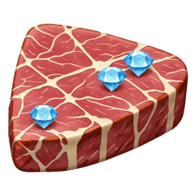 Meat with diamond textur and blue color sticker