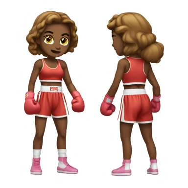 generate a girl boxer that fights sticker