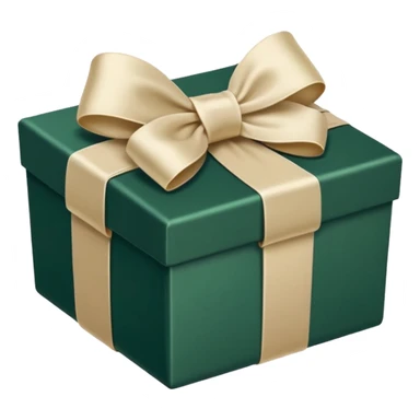 dark green gift box with light beige bow sticker