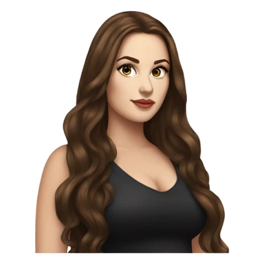 profle picture stunning curvy white woman, long brown hair, black eyeliner sticker
