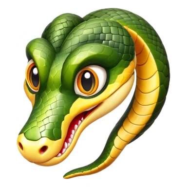 Top-down cartoon snake head for a Snake.io game, with big eyes and a smooth, colorful design. sticker