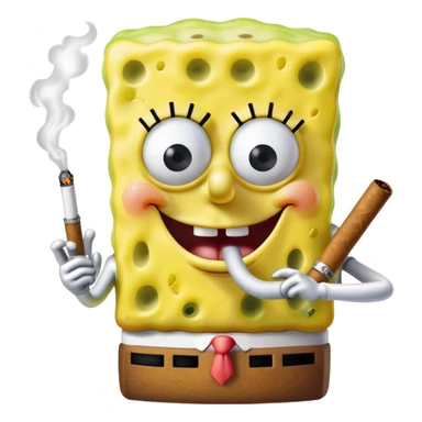 SpongeBob smoking blunt  sticker
