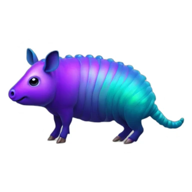 Iridescent spotted striped cyan purple gradient pig armadillo cow centipede insect sticker