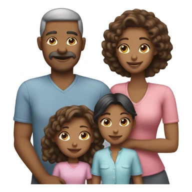 Family Father Mother and two daughters sticker
