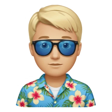 Charlie kirk with blonde hair and Blue eyes on epstein island but make hi really look like Charlie kirk sticker