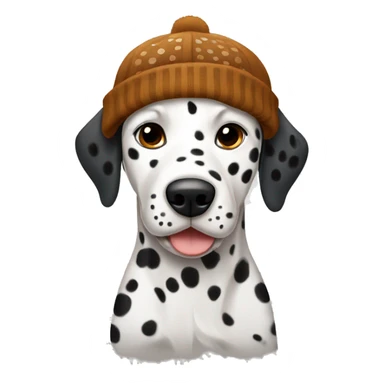 dalmatian with brown dots wearing a beanie sticker