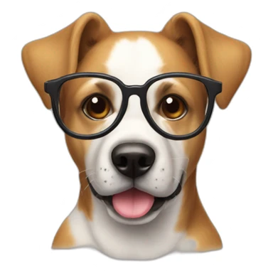 Un chien avec des lunettes sticker