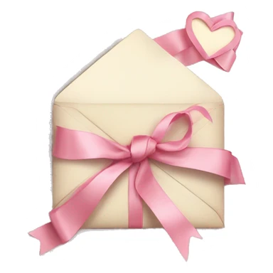 vintage love letters in envelope tied with a baby pink ribbon  sticker