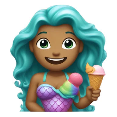 Mermaid eating ice cream  sticker