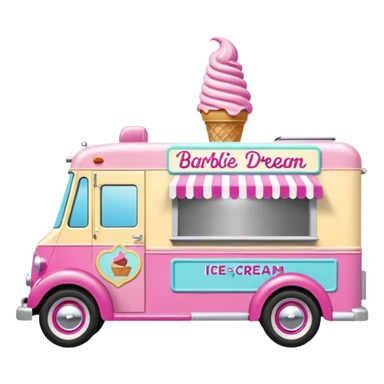 Barbie’s 1937 expandable ice cream dream house food truck  sticker
