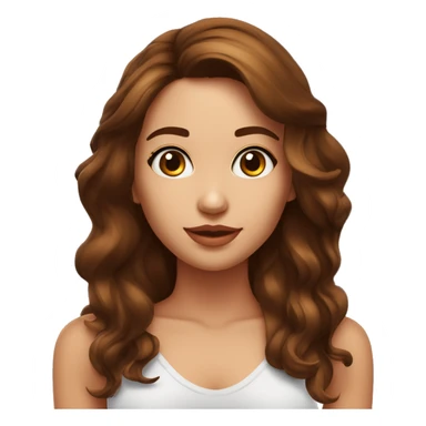 Una chica con cabello obdulado casi rizado marron oscuro con media cola piel trigeña ojos marrones contextura delgada y ya sticker