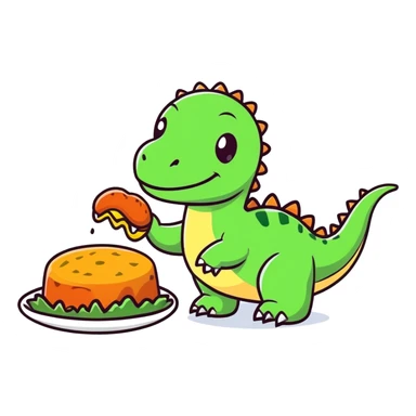 Dino eating dino sticker