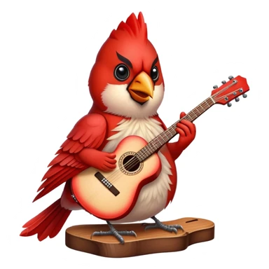 Northern Cardinal with a guitar sticker