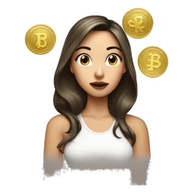 Brunette girl with blonde money piece blowing a kiss sticker
