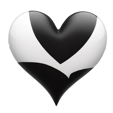 Half white half black heart where left half is white sticker