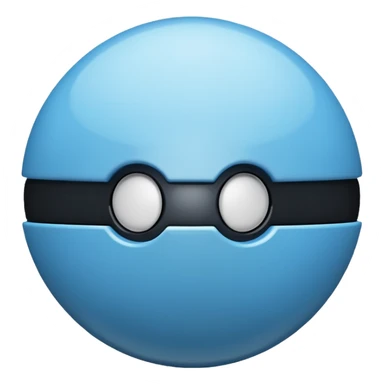 blue pokeball emoji with a black stripe с бликами sticker