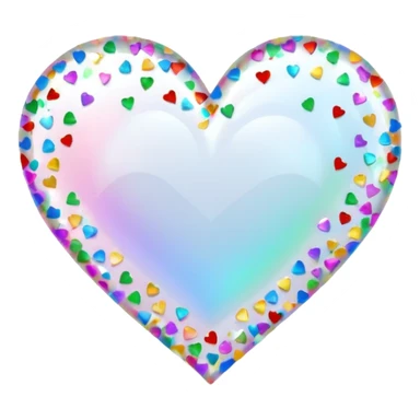 white heart with a confetti effect sticker