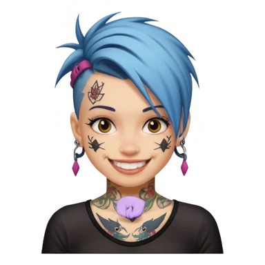 Skater punk girl mugshot smiling sticker