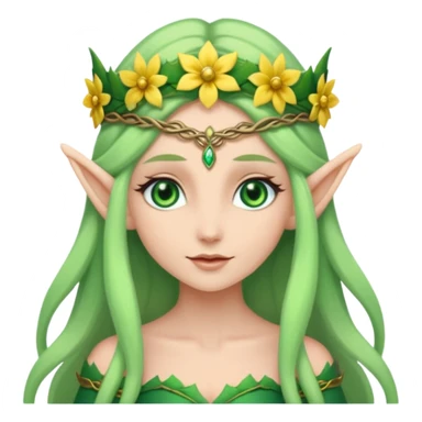 Flower-crowned elf queen sticker