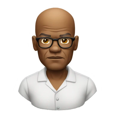 bald samuel l jackson serious wearing shirt sticker