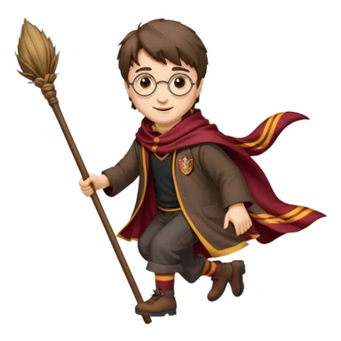 Harry potter riding a broomstick sticker