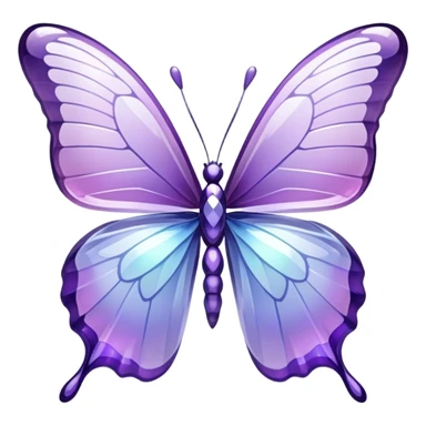 Lilac lavender Iridescent glass crystal butterfly sticker