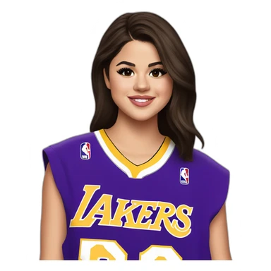 selena gomez wearing lakers jersey sticker