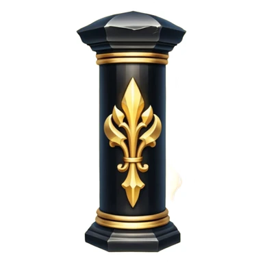 gothic obsidian pillar with golden details and a baroque and mystic atmosphere and glowing arcane sigils sticker