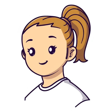 Happy girl with ponytail sticker