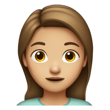 Brown haired nervous girl  sticker