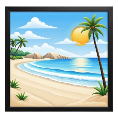 playa paisaje sin cuadros  sticker