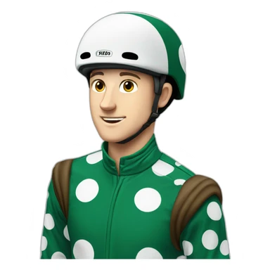 paul townend jockey dark green polka dot sticker