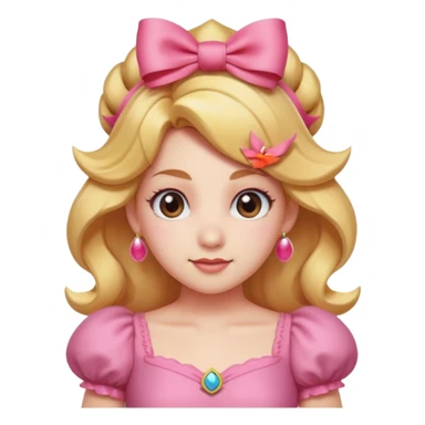 Princess peach with a ribbon on her hair sticker