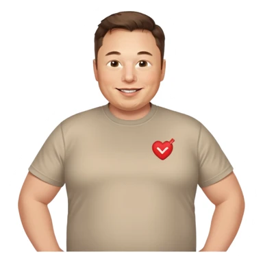 overweight happy realistic elon musk sticker