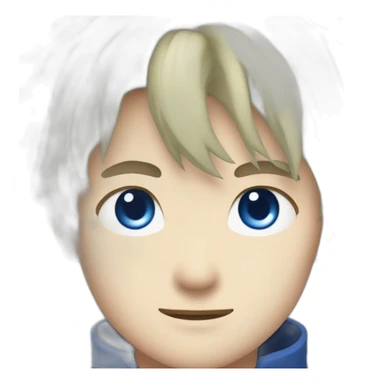 Satoru Gojo with blue eyes and blue hairs sticker