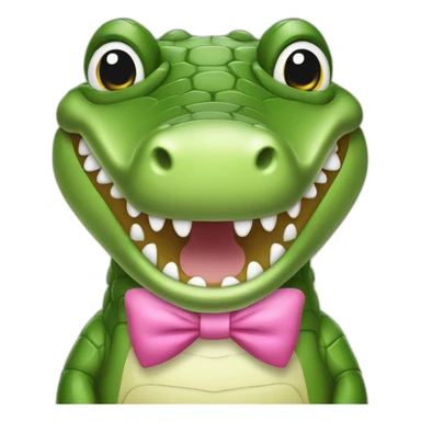 Girlie Crocodile with a pink bow tie on the head sticker