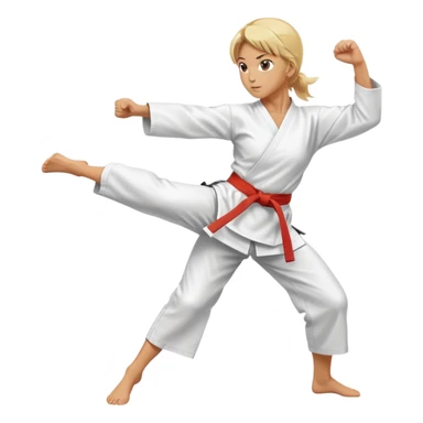 Blonde Woman Karate Kick sticker