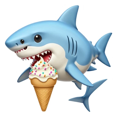 shark eating ice cream sticker