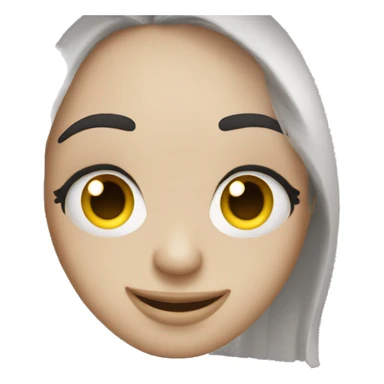 Create a face with big lashes and a happy face sticker