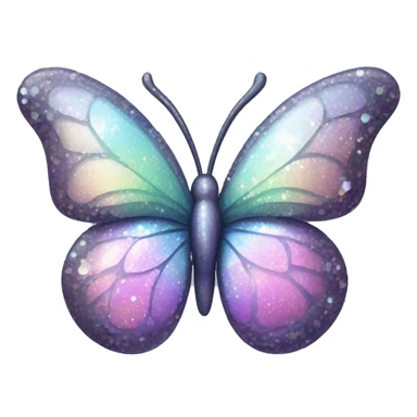 Pastel sparkly glittery shiny iridescent glass crystal butterfly sticker