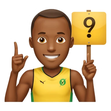 usain bolt avec un panneau affichant 9.58s derriere lui  sticker