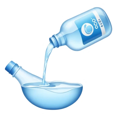 pouring out a bottle of water sticker