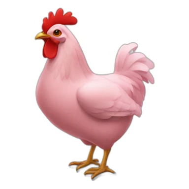 Une poule rose sticker