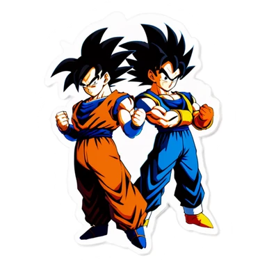 Goku super sayan 4 si fonde con vegeta super sayan 3 sticker